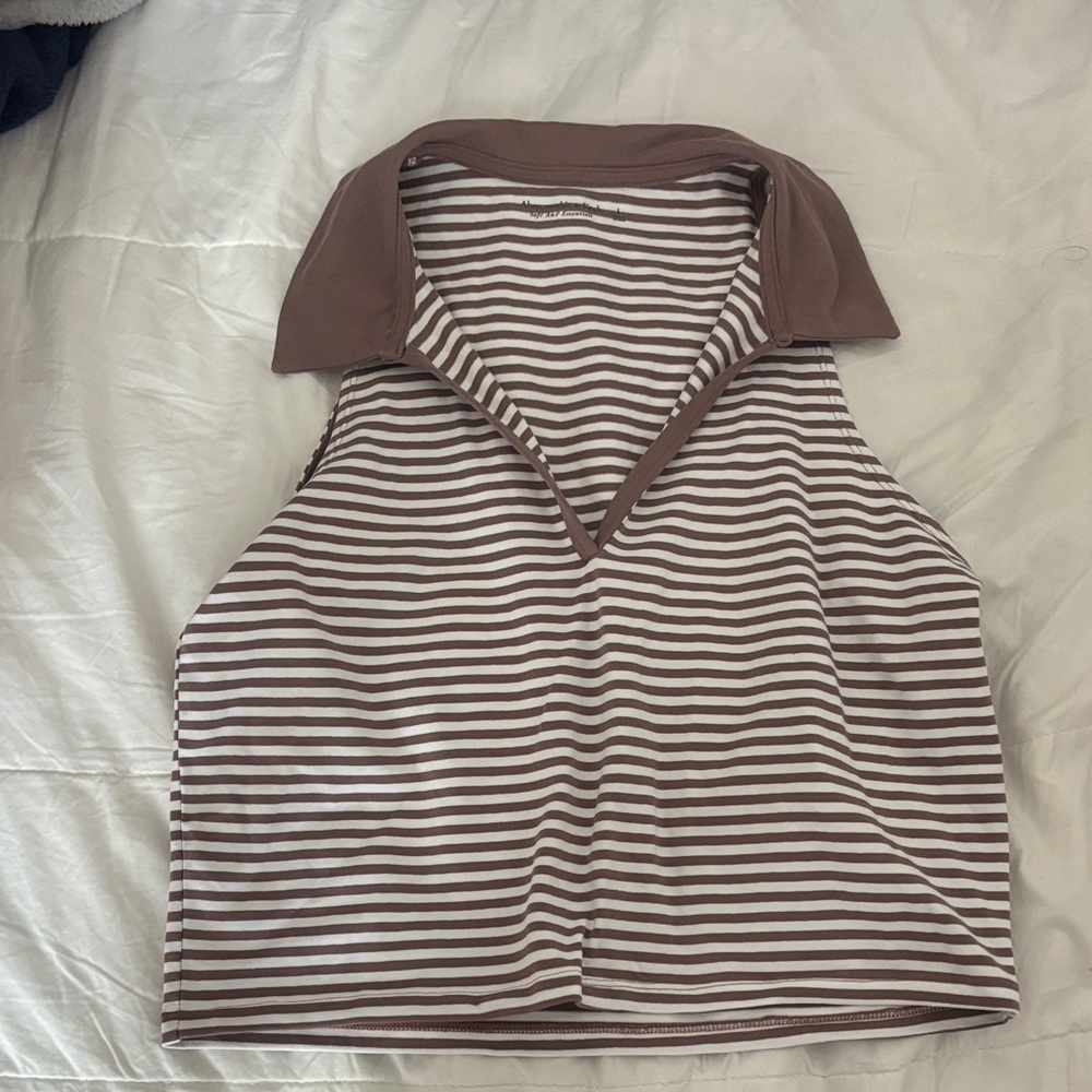 Abercrombie Striped Brown Sleeveless Top